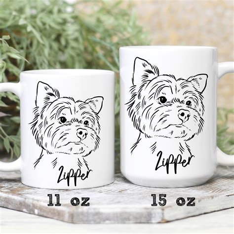 Custom Pet Portrait Mug Pet Sketch Mug Dog Mug Cat Mug Pet Etsy