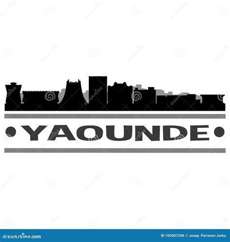 Yaounde Cameroon Africa Icon Vector Art Design Skyline Night Flat ...