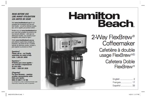 Hamilton Beach Flexbrew manual - Zofti