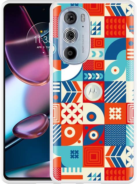 Cazy Hoesje Geschikt Voor Motorola Edge 30 Pro Modern Abstract Verm Bol