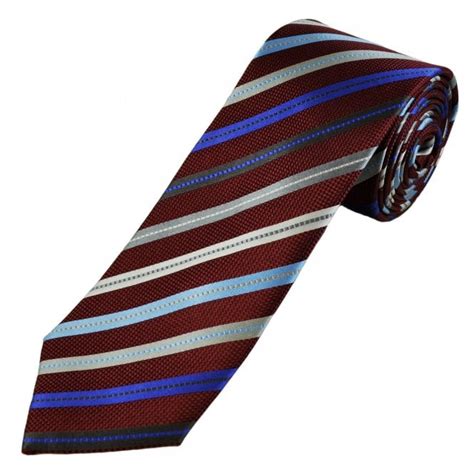 Simon Carter London Wine Red Textured Striped 100 Silk Men S Designer