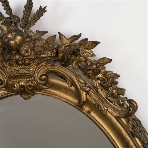 Antique French Louis XVI Gold Oval Mirror Circa 1880 For Sale At 1stDibs