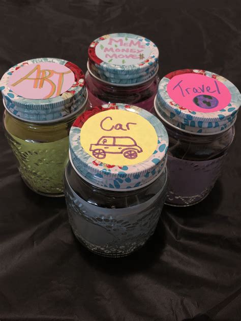 Money Saving Jars | Money saving jar, Savings jar, Arts and crafts