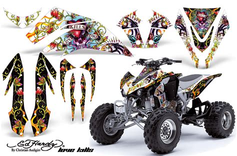 Dekorekit Grafik Kit Dekor Ed Hardy Love Kills Kawasaki Kfx 450 Quad Atv Graphi