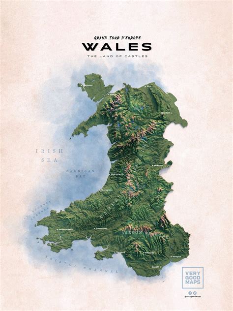 Relief Map Of Wales