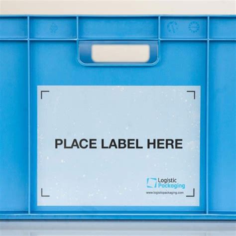 Placard label holders for reusable boxes and racks