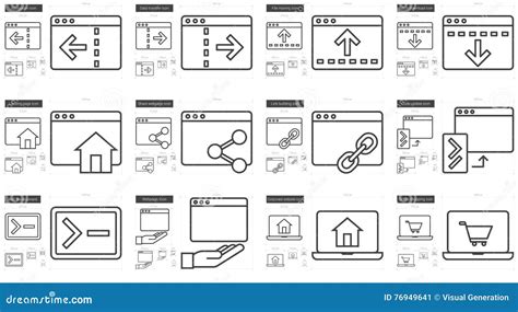 Application Line Icon Set Stock Vector Illustration Of Icon 76949641