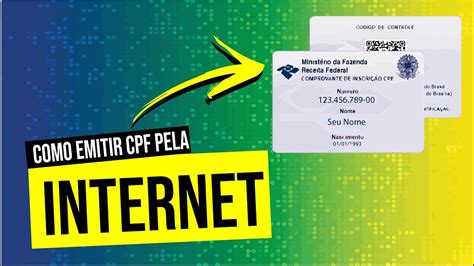 Como Emitir O Cart O Cpf Pela Internet Youtube