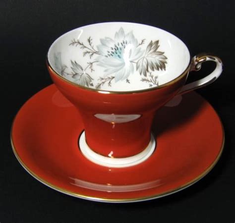 Aynsley Tea Cup And Saucer Persimmon At Classy Option Vintage Corset