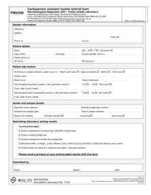 Fillable Online Biomedicalsciences Unimelb Edu Carbapenem Resistant