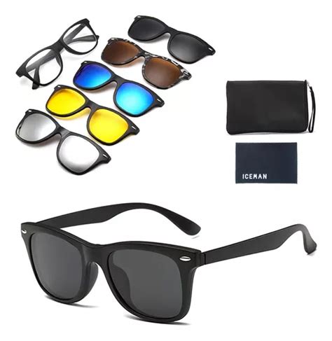 Culos De Sol Clip On Lentes Remov Veis Magn Tico Iceman Cor Tr A