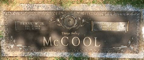 Iza Rich Mccool M Morial Find A Grave