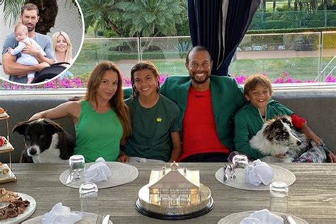 Tiger Woods shares dinner with girlfriend Erica and kids Sam and ...