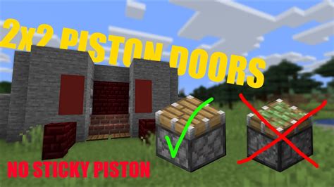 Minecraft 1 15 1 2x2 Piston Doors Bez Sticky Piston No Sticky