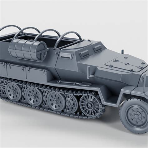 3D Printable Half Track Sd Kfz 251 8 Krankenpanzerwagen Ambulance