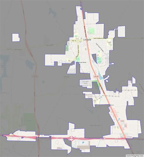 Map of Lindale city, Texas - Thong Thai Real