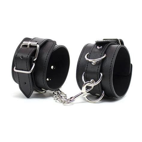 Pu Leather Handcuffs Black Red Pink Bdsm Bondage Sex Toys For Woman