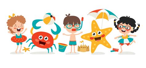 Flat Summer Banner With Cartoon Character 2871864 Vector Art At Vecteezy