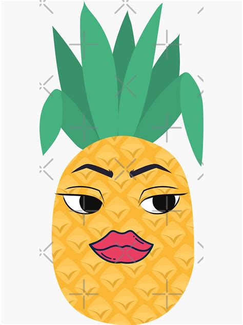 Sexy Pineapple With Eyes And Lips Sticker By Loveislove3 Redbubble