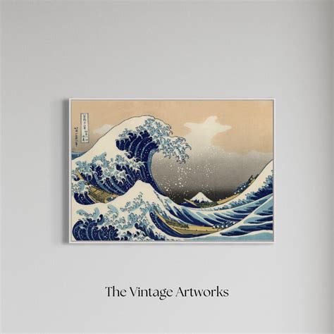 great wave  kanagawa  hokusai japanese woodblock print digital