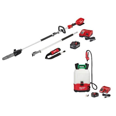 Milwaukee M18 Fuel 10 In 18v Lithium Ion Brushless Electric Cordless Pole Saw And 4 Gal Switch