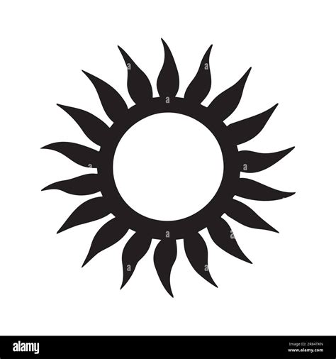 Sun silhouette logo isolated on white background, vector icon Stock ...