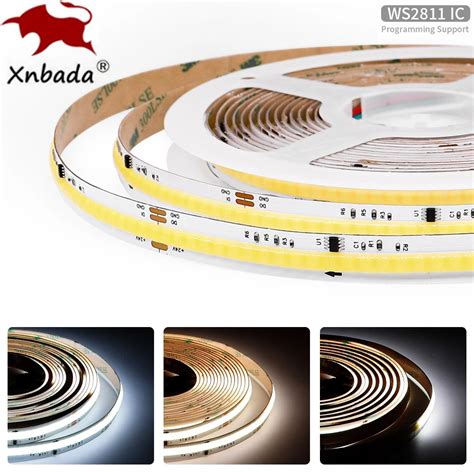 Гибкая светодиодная лента COB SPI WS2811 IC CCT, 2700K до 6500K 10 мм ...