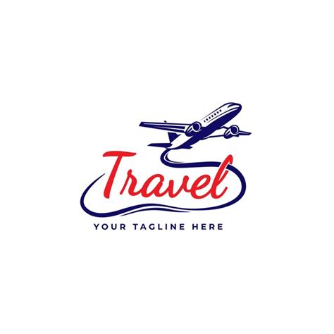 Diseño De Logotipo De Viaje Y Recorrido En Avión Vector Premium