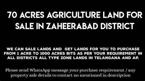 Acres Agriculture Land For Sale In Zaheerabad District In Telangana