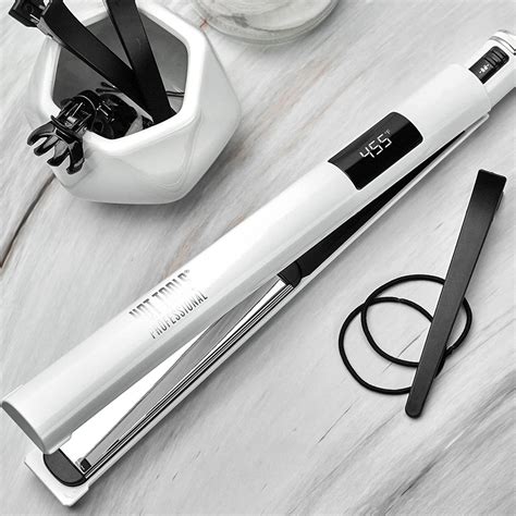 HOT TOOLS Pro Artist White Gold Digital Flat Iron 1 Inch 361 Global