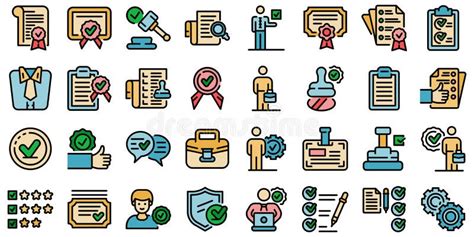 Quality Assurance Icons Set Vector Flat Stock Vector Illustration Of