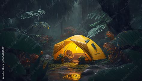 Rain On The Tent In The Forest Tropic Quiet Calm Peaceful