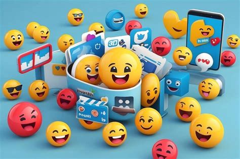 Premium Photo D Social Media Emoji Marketing Illustration Design