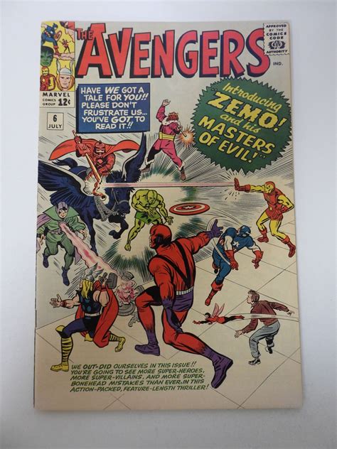 The Avengers 6 1964 VF Condition Comic Books Silver Age Marvel