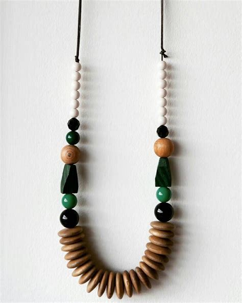 Long Chunky Wooden African Bead Necklace Etsy Wood Beads Jewelry