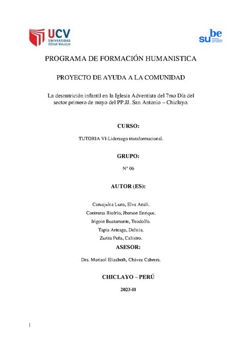 Programa De Formaci N Humanistica Tutoria Vi Grupo Programa De