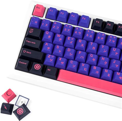 Jolintal Keys Purple Red Keycaps Five Side Dye Sub Japanese