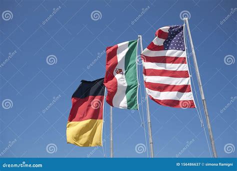 German Italian And American Flag Editorial Photography Image Of