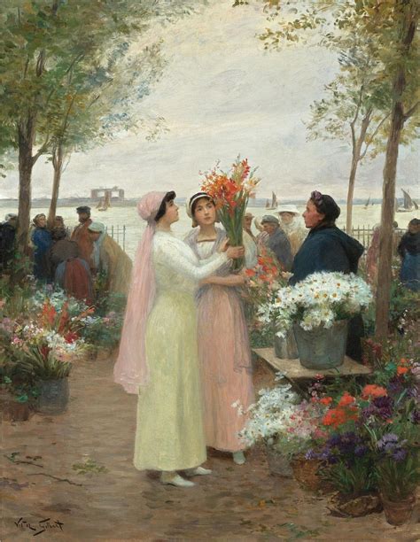 Victor Gilbert Art Painting Oil Flower Market Canvas Art Prints