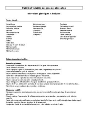 Devoir Terminale S Svt Stabilite Et Variabilite Des Genomes Et