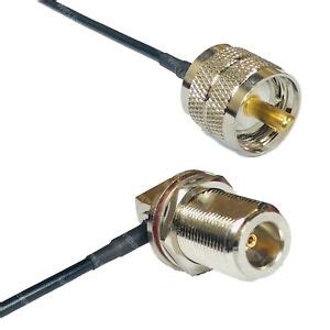 RG174 PL259 UHF Male To N Female Bulkhead Angle Coax RF Cable USA Ship