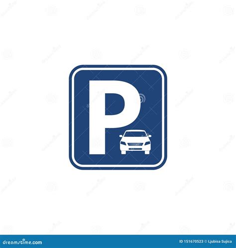 Blue Logo Parking Parking Icon Parking Road Sign Stock Vector