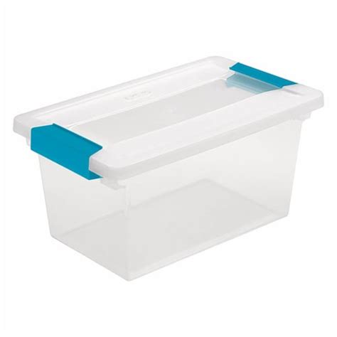 Sterilite Plastic Medium Clip Storage Box Container With Latching Lid