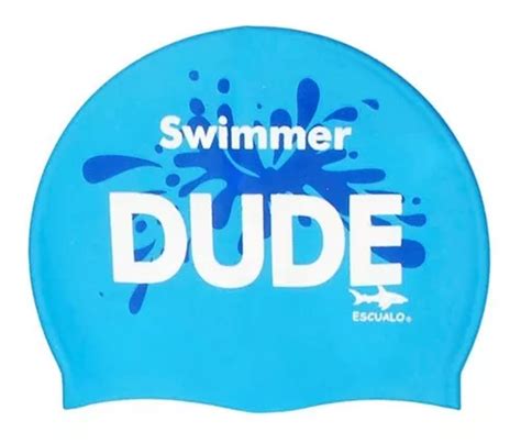 Gorra Natacion Adulto Modelo Dude Escualo Color Azul Talla Unitalla