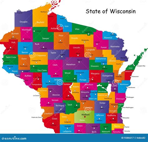 Map Of Barron In Wisconsin Cartoon Vector | CartoonDealer.com #189639593