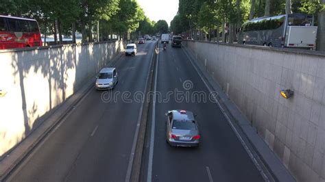 Cars Traffic in Tunnel on Highway, Driving Urban Streets Roads in ...
