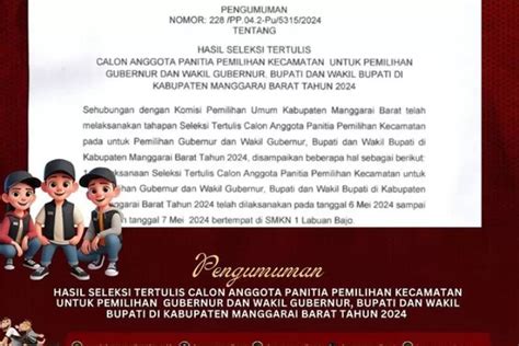 Pengumuman Hasil Seleksi Tertulis Calon Anggota Panitia Pemungutan