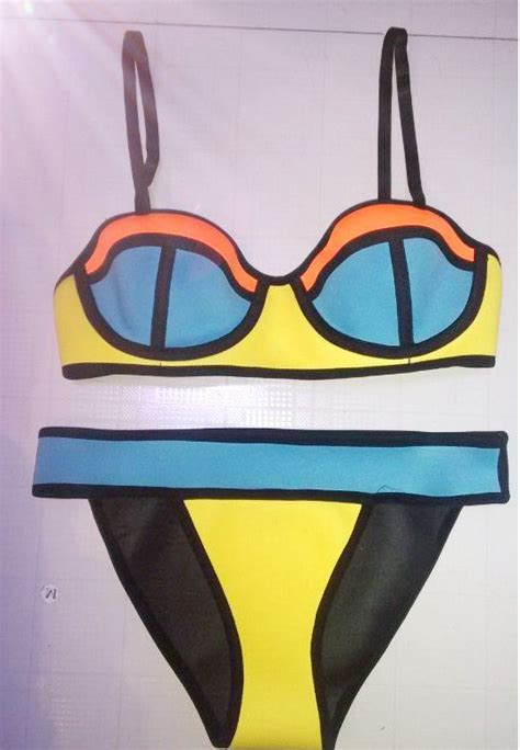 Sexy Women Bikini Sets Rubber Bikini Swimwear Neon Neoprene From Jerryhhh DHgate