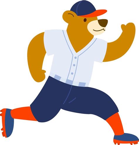 Animal playing Baseball Cartoon Icon Illustration. Animal Sport Icon Concept Isolated. Flat ...