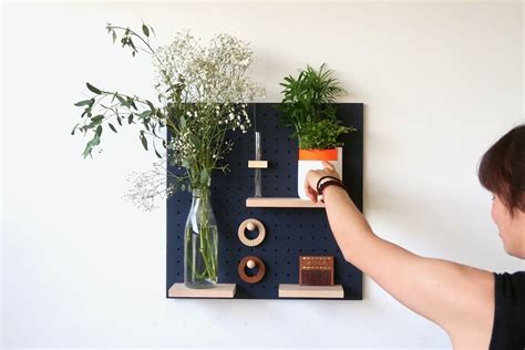 Modular Wall Shelf In Wood Color Midnight Blue Panel Kit 2 Shelves